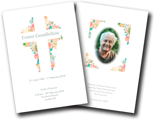 floral funeral order of service design