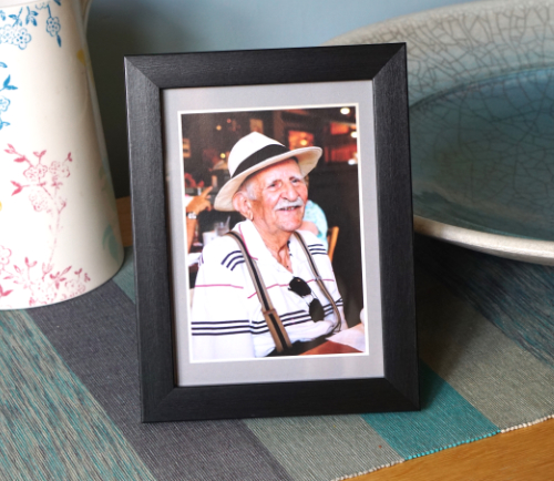 funeral service framed photo